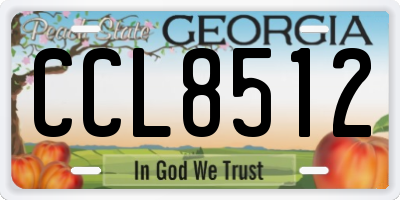 GA license plate CCL8512