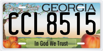 GA license plate CCL8515