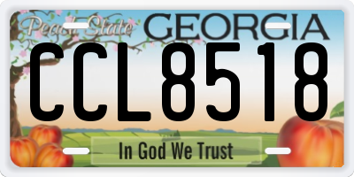 GA license plate CCL8518