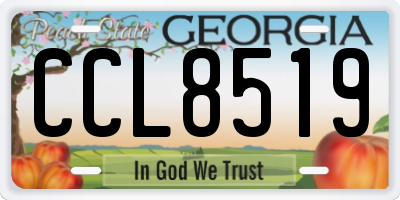 GA license plate CCL8519