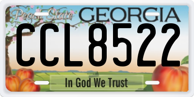 GA license plate CCL8522