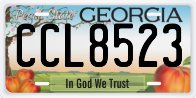 GA license plate CCL8523