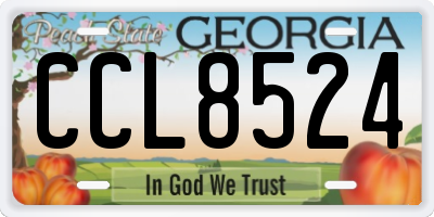 GA license plate CCL8524
