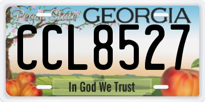 GA license plate CCL8527