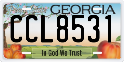 GA license plate CCL8531