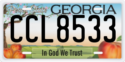 GA license plate CCL8533