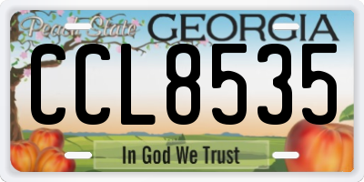GA license plate CCL8535