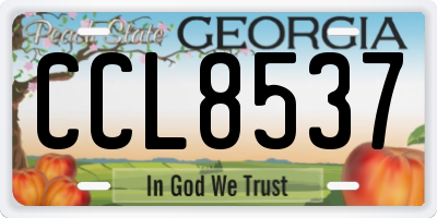GA license plate CCL8537