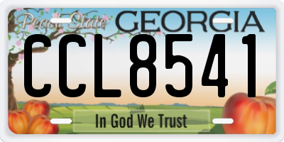 GA license plate CCL8541