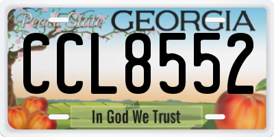 GA license plate CCL8552