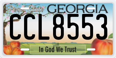 GA license plate CCL8553