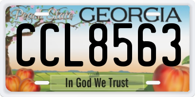 GA license plate CCL8563