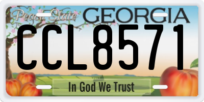 GA license plate CCL8571