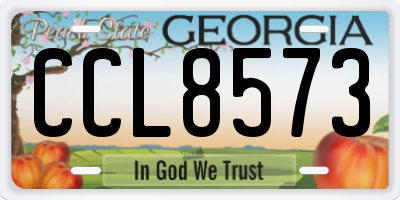 GA license plate CCL8573