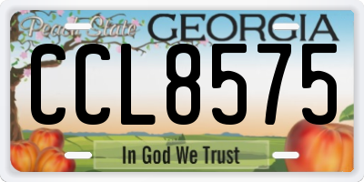 GA license plate CCL8575