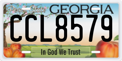 GA license plate CCL8579