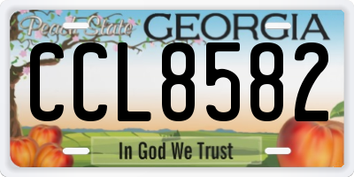GA license plate CCL8582