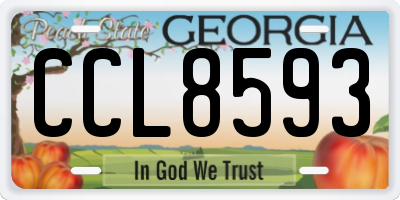 GA license plate CCL8593