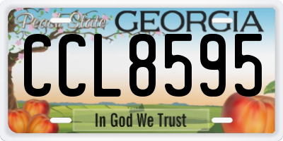 GA license plate CCL8595
