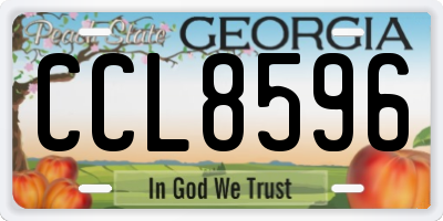 GA license plate CCL8596