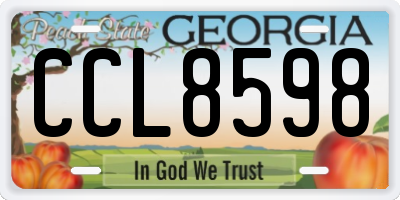 GA license plate CCL8598