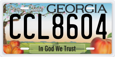 GA license plate CCL8604