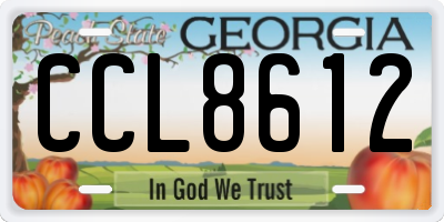 GA license plate CCL8612