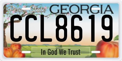 GA license plate CCL8619
