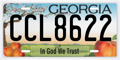 GA license plate CCL8622