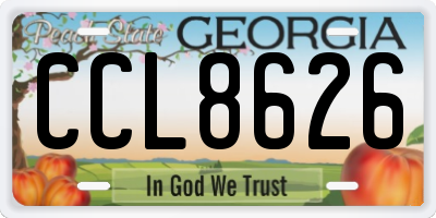 GA license plate CCL8626