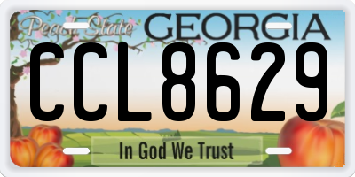 GA license plate CCL8629