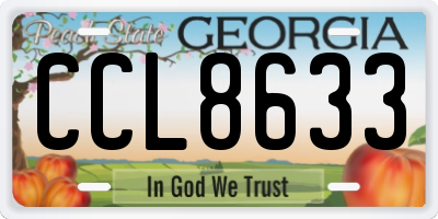 GA license plate CCL8633