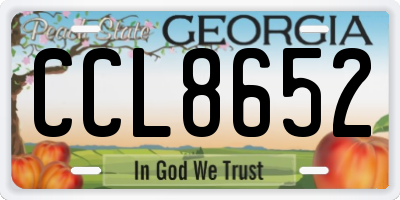 GA license plate CCL8652