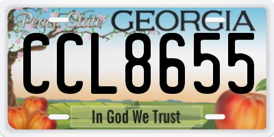 GA license plate CCL8655