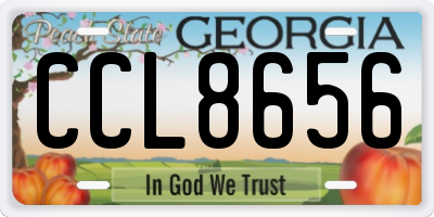 GA license plate CCL8656