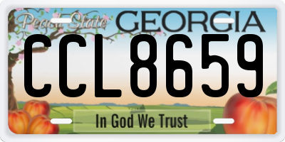 GA license plate CCL8659