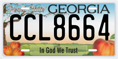 GA license plate CCL8664