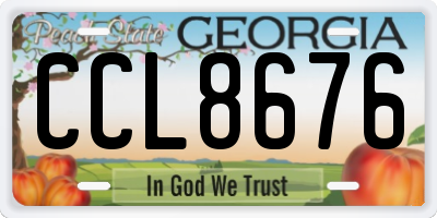 GA license plate CCL8676
