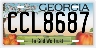 GA license plate CCL8687