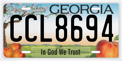 GA license plate CCL8694