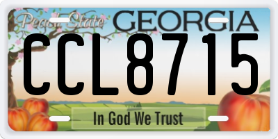 GA license plate CCL8715