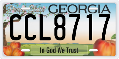 GA license plate CCL8717