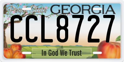 GA license plate CCL8727