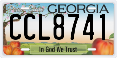 GA license plate CCL8741