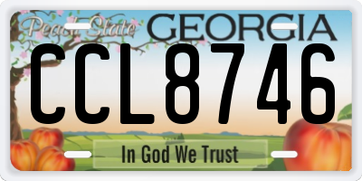 GA license plate CCL8746