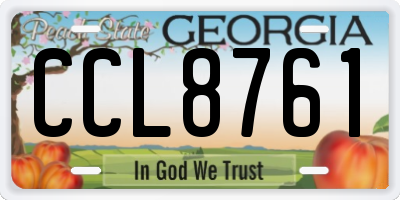 GA license plate CCL8761
