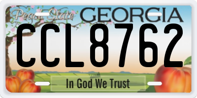 GA license plate CCL8762