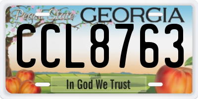 GA license plate CCL8763