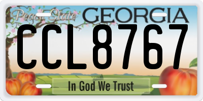 GA license plate CCL8767