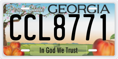 GA license plate CCL8771